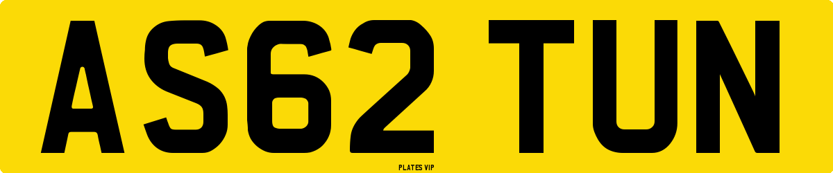 AS62 TUN Number Plate