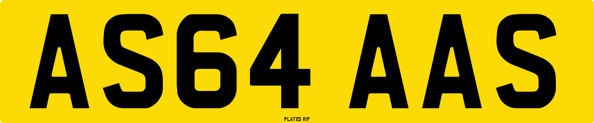 AS64 AAS Number Plate