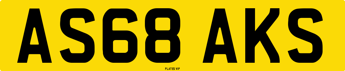 AS68 AKS Number Plate
