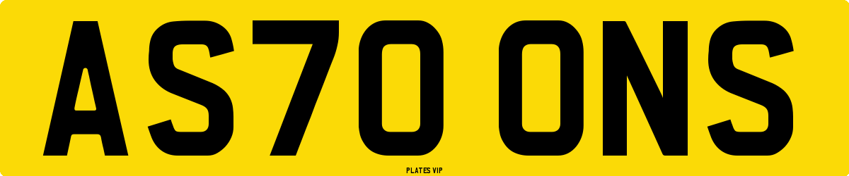 AS70 ONS Number Plate
