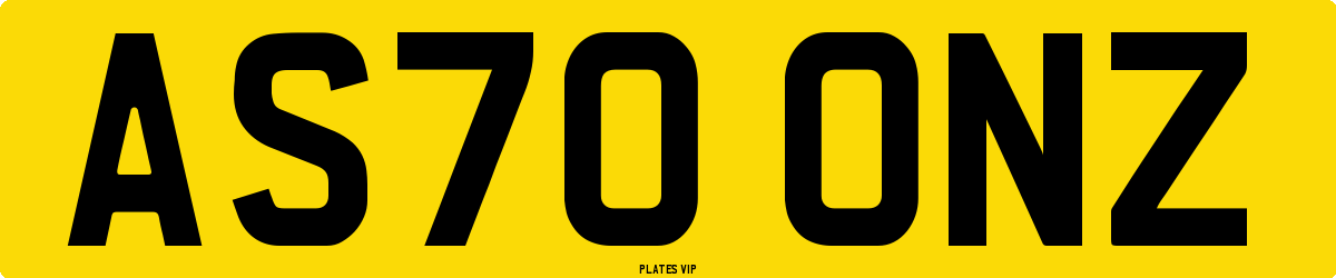 AS70 ONZ Number Plate