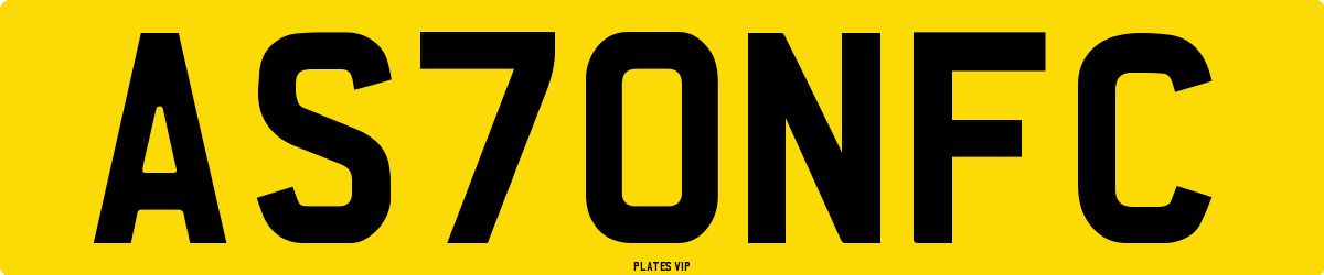 AS70NFC Number Plate