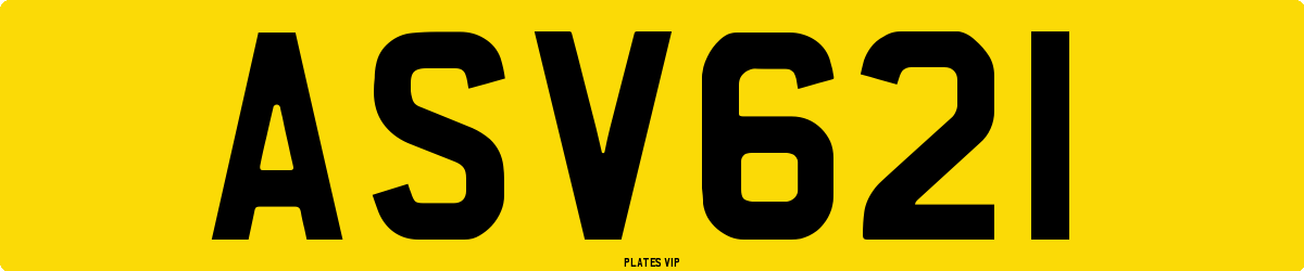 ASV621 Number Plate
