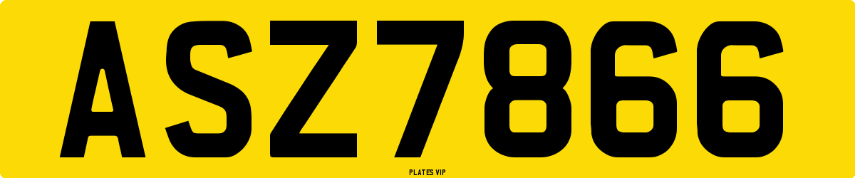 ASZ7866 Number Plate