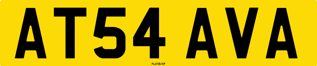 AT54 AVA Number Plate