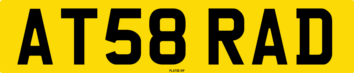 AT58 RAD Number Plate