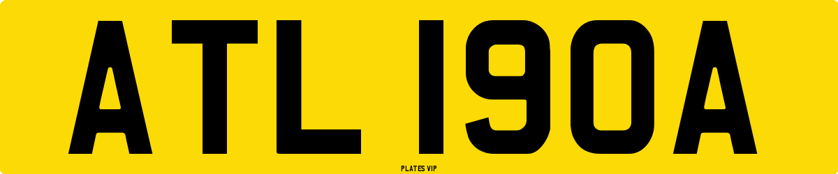 ATL 190A Number Plate