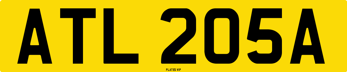ATL 205A Number Plate