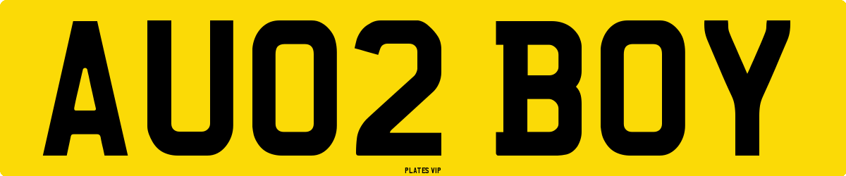 AU02 BOY Number Plate