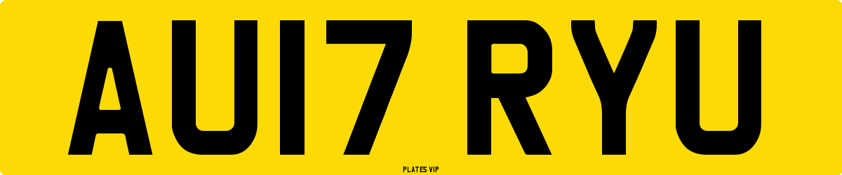 AU17 RYU Number Plate