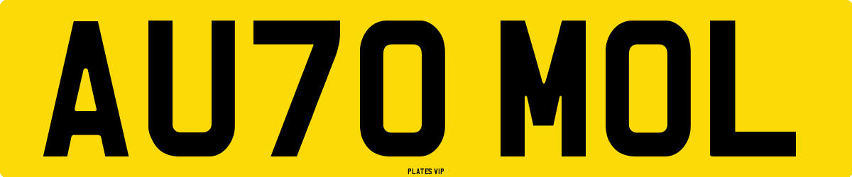AU70 MOL Number Plate