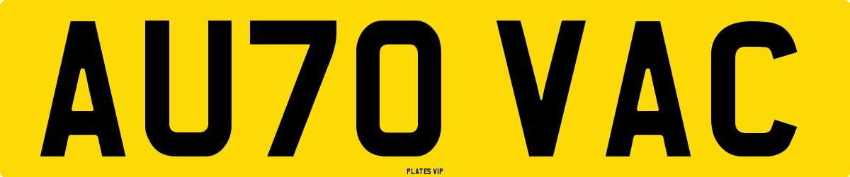 AU70 VAC Number Plate