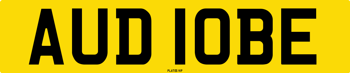 AUD 10BE Number Plate