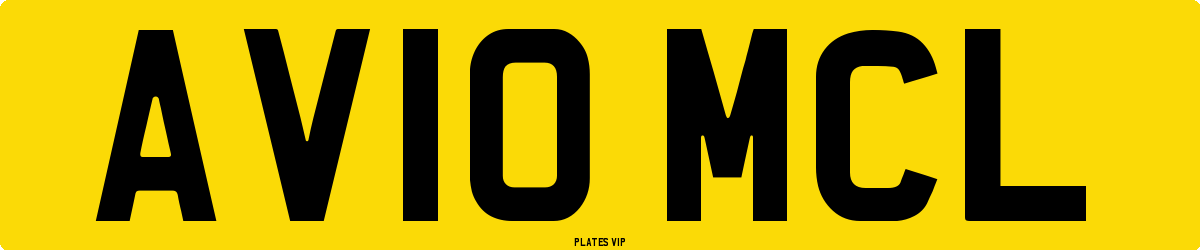 AV10 MCL Number Plate