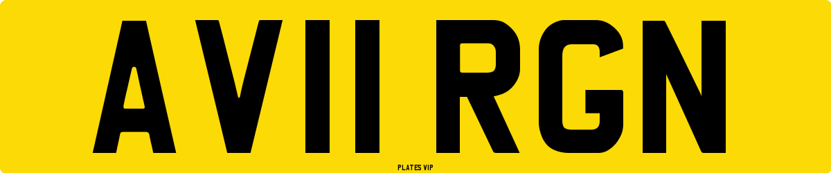 AV11 RGN Number Plate