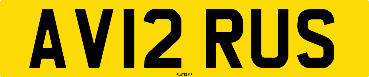 AV12 RUS Number Plate
