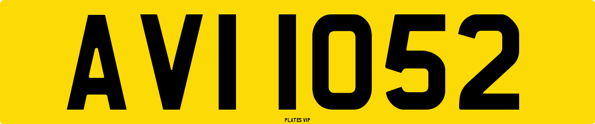 AVI 1052 Number Plate