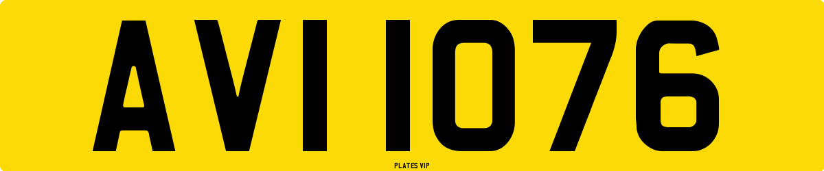 AVI 1076 Number Plate