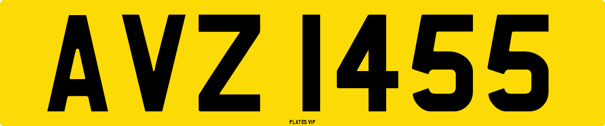 AVZ 1455 Number Plate