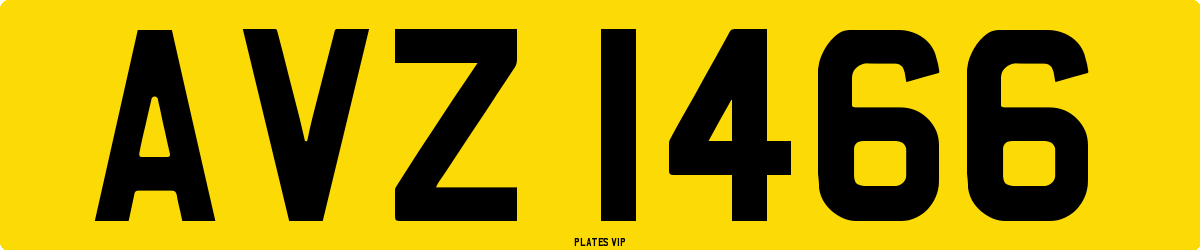 AVZ 1466 Number Plate