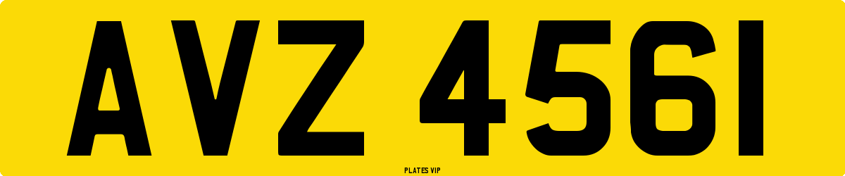 AVZ 4561 Number Plate