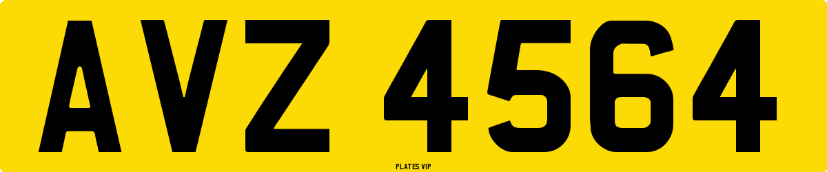 AVZ 4564 Number Plate