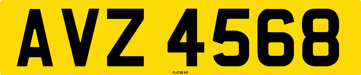 AVZ 4568 Number Plate