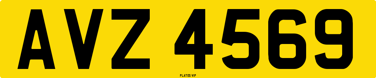 AVZ 4569 Number Plate