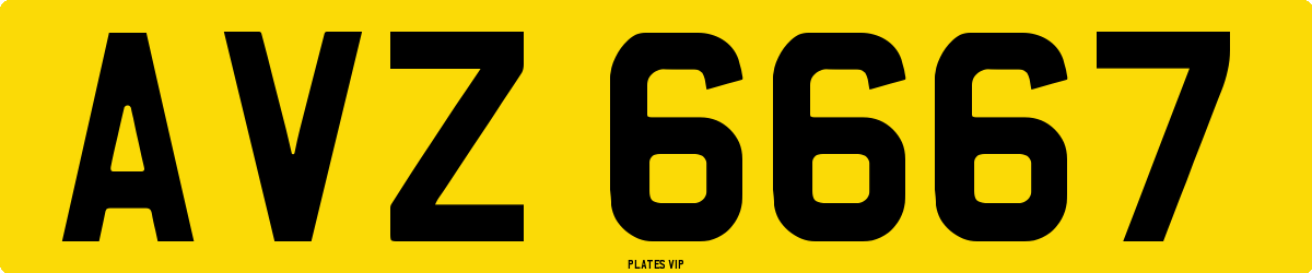 AVZ 6667 Number Plate