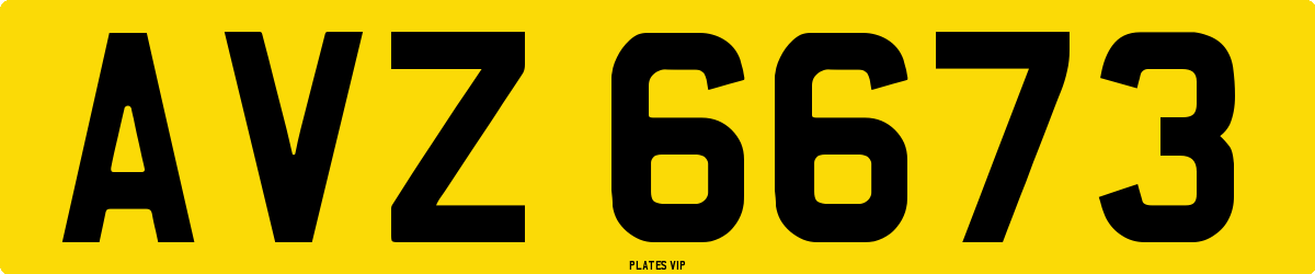AVZ 6673 Number Plate