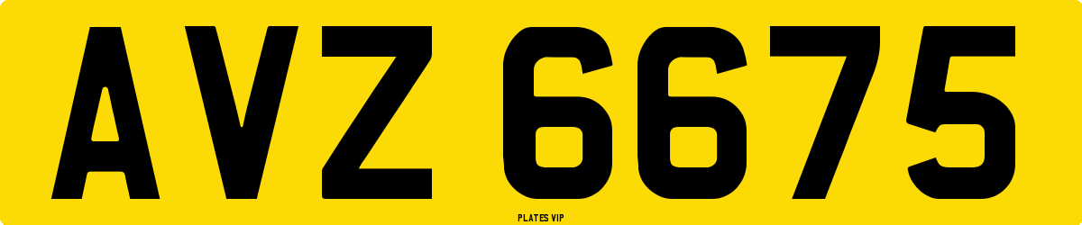 AVZ 6675 Number Plate