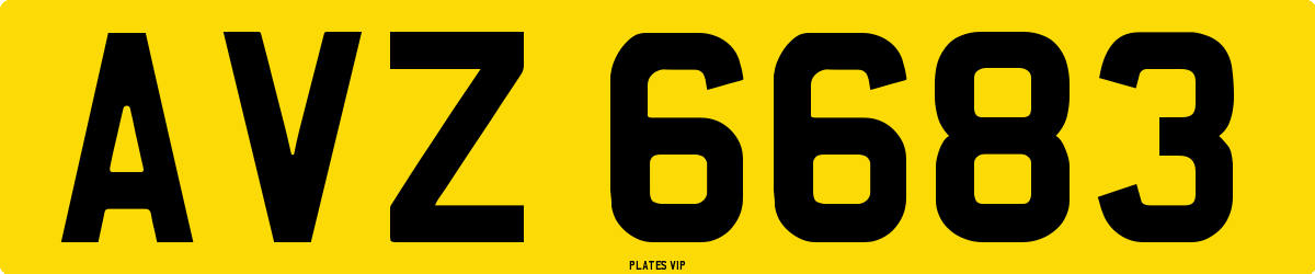 AVZ 6683 Number Plate