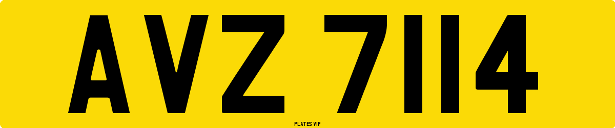 AVZ 7114 Number Plate