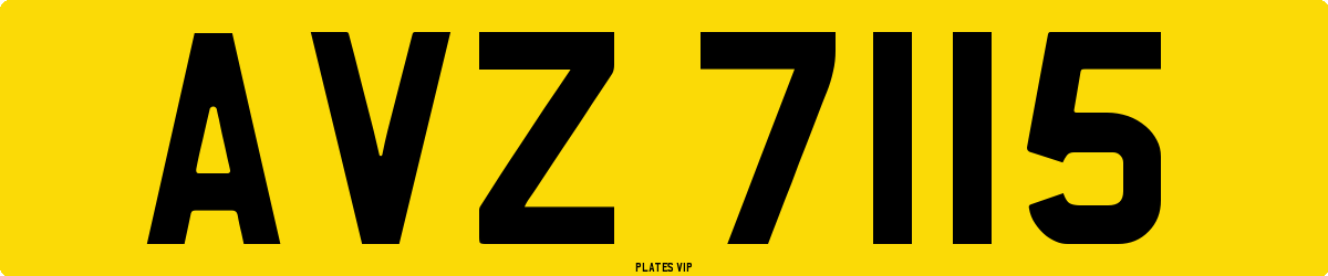 AVZ 7115 Number Plate