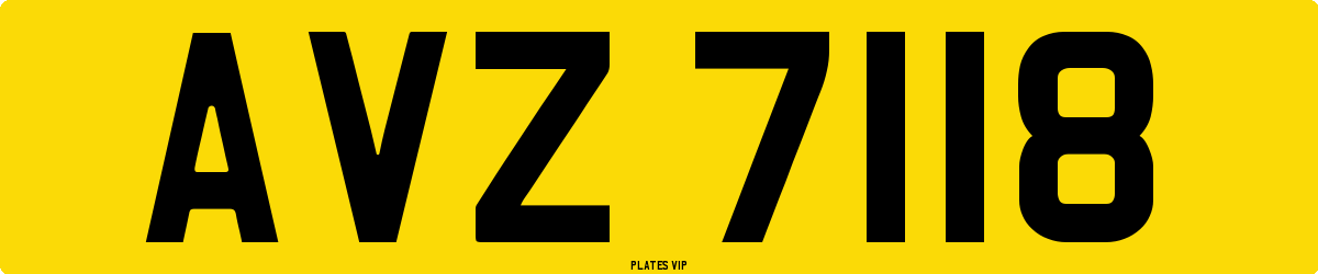 AVZ 7118 Number Plate