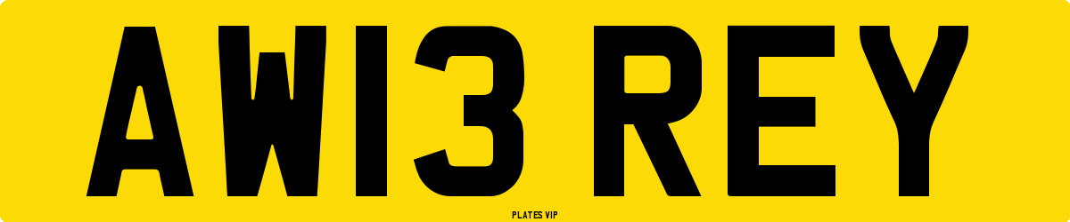 AW13 REY Number Plate