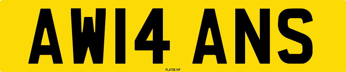 AW14 ANS Number Plate