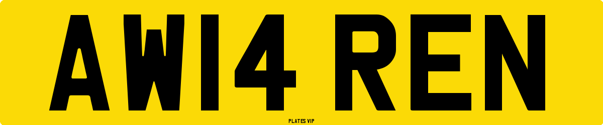 AW14 REN Number Plate