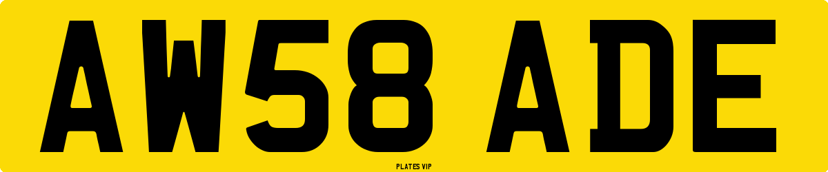 AW58 ADE Number Plate