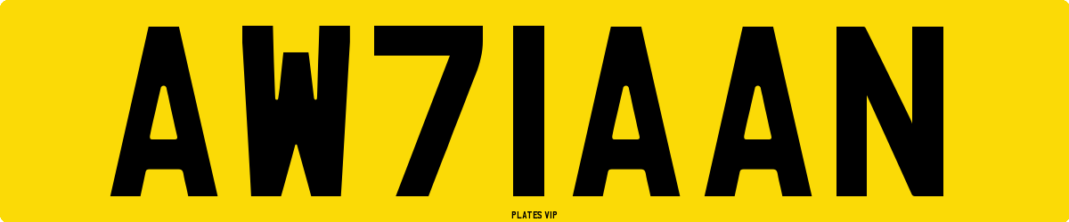 AW71AAN Number Plate