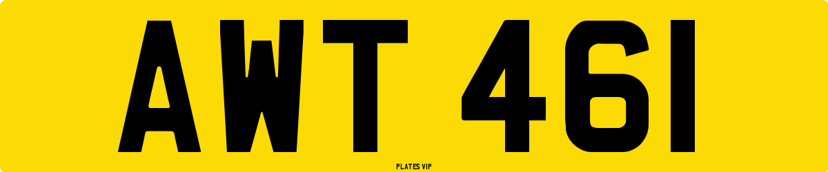 AWT 461 Number Plate