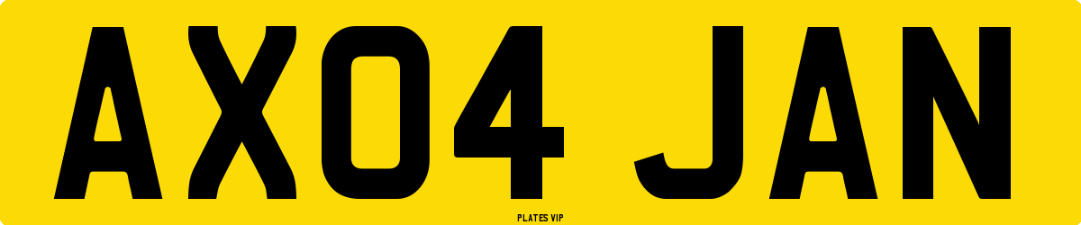 AX04 JAN Number Plate