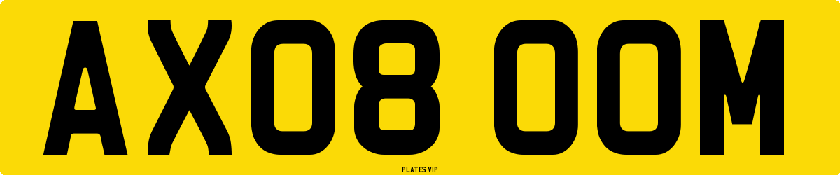 AX08 OOM Number Plate