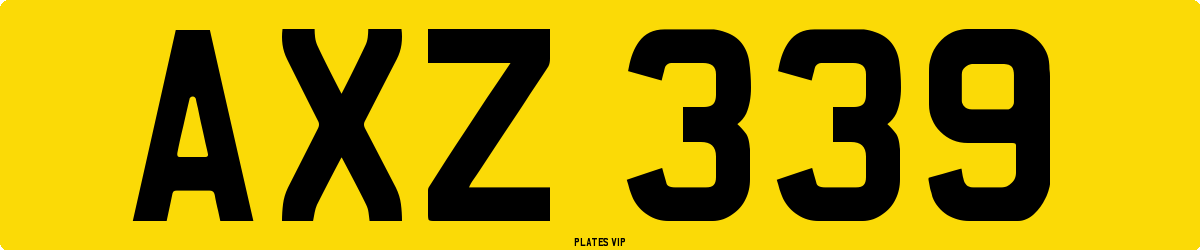 AXZ 339 Number Plate