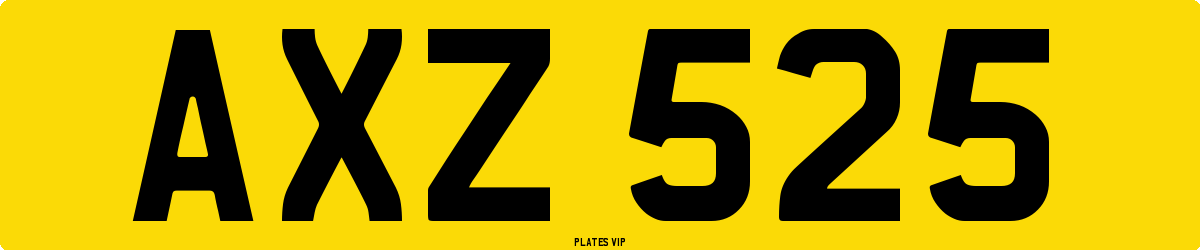 AXZ 525 Number Plate