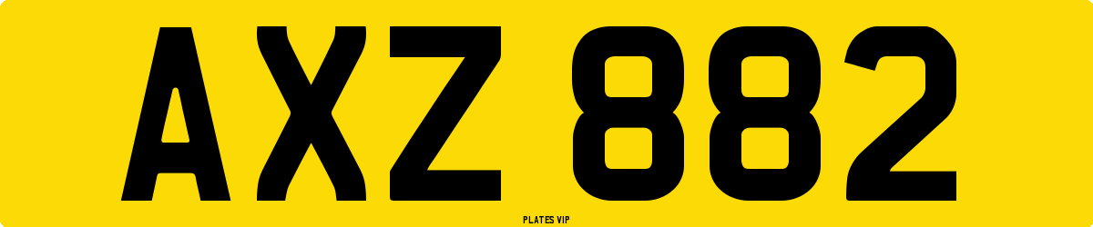 AXZ 882 Number Plate