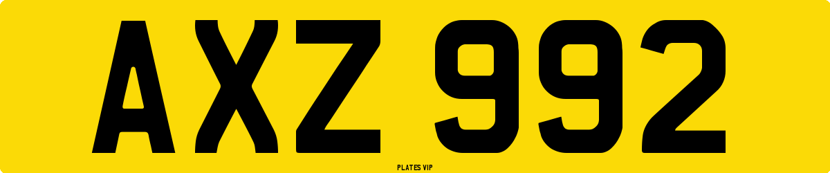 AXZ 992 Number Plate