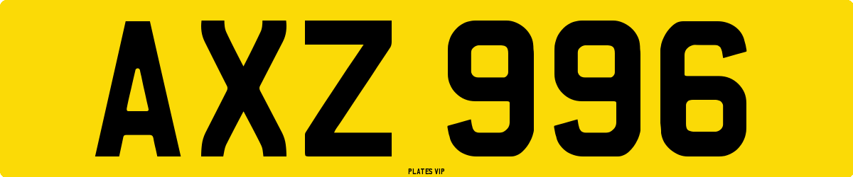 AXZ 996 Number Plate