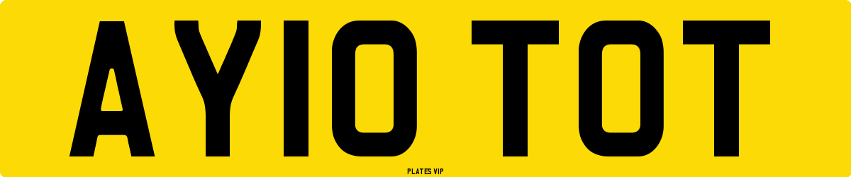 AY10 TOT Number Plate