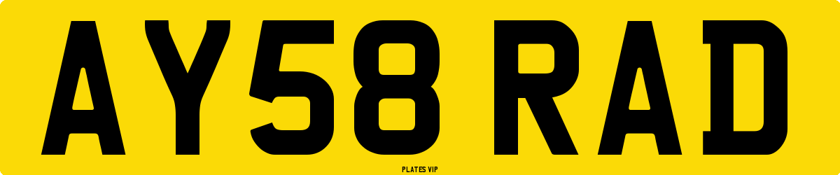 AY58 RAD Number Plate